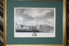 Печать гравюры Санкт-Петербурга 18-го века с оформлением в деревянную раму с паспарту с деревянным слипом и музейным стеклом